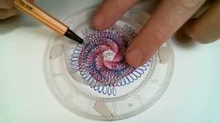 How To Spirograph Pinwheel with ring 105 wheel 84 [upl. by Aiciram109]