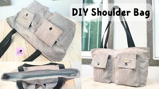 DIY Shoulder Bag With Recessed Zipper  DIY Shoulder Bag Tutorial [upl. by Iem]