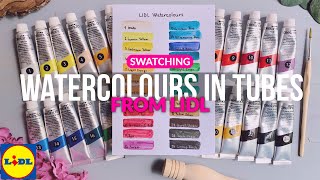 LIDL Crelando Watercolours In Tubes Swatching amp Testing [upl. by Aicilf]