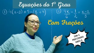 EQUAÇÕES DO 1º GRAU COM FRAÇÕES  Revisão Matemática Básica ENEM e CONCURSOS  Professora Angela [upl. by Earised]