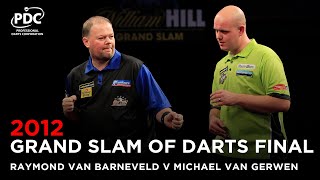 BRILLIANT BARNEY  Van Gerwen v Van Barneveld  2012 Grand Slam of Darts Final [upl. by Skricki]