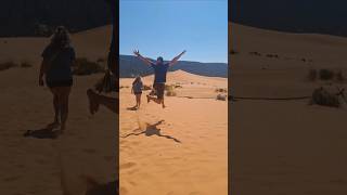 Stopped at the Coral Sand Dunes on the way to the Moqui Sand Caves so much fun 😁 [upl. by Ecirp]