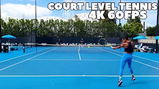 Leylah Fernandez Court Level Practice  2022 Australian Open 4K 60FPS [upl. by Adeirf]