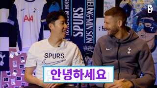 HEUNGMIN SON TEACHES VICARIO HOW TO SPEAK KOREAN 🇰🇷 [upl. by Anoynek999]