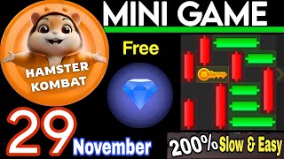 29 November 💎🔑🐹 Puzzle Trick P2E Hamster Kombat key MiniGame Solved slow step by step 🎮 [upl. by Blatman]