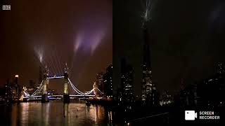 The Shard London Countdown of New Year 2021 Light Shows [upl. by Onileba]