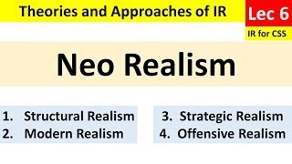 NeoRealism  Structural Realism  Theories of IR  CSS and Daily Affairs Lec 7 NeorealismCSS IR [upl. by Haelat]