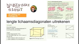 Hoe bereken je lichaamsdiagonaal van balk of kubus met 2 keer Stelling van Pythagoras achter elkaar [upl. by Nnav904]