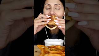 Cheeseburgers and fries asmr mukbang eatingsounds mangiawhispers [upl. by Noelc]