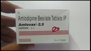 Amlovas 25 Tablet  Amlodipine Besilate Tablets IP  Amlovas 25mg Tablet Uses Side effects Benefit [upl. by Robins]