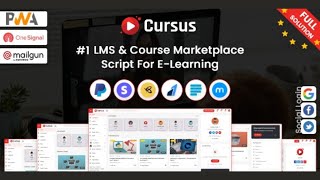 Make Online Courses Website  Cursus LMS amp Online Courses Marketplace Script Full Solution Script [upl. by Clarita]