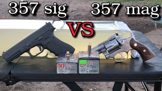 357 sig VS 357 magnum Hornady Critical Duty Ballistics Gel Test [upl. by Pease]