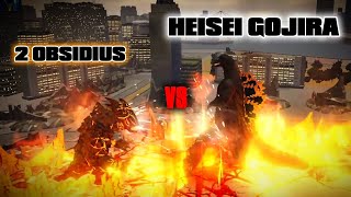 HEISEI GOJIRA VS 2 OBSIDIUS  Roblox Kaiju Arisen 50 [upl. by Aihpos415]