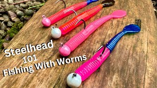 STEELHEAD FISHING WITH WORMS  Easy amp Effective  How To Setup Bobber Jig amp Worms [upl. by Ahsiaa]