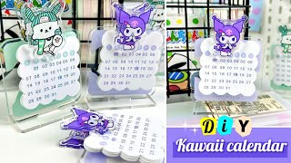 DIY Kawaii Calendar 2024  How to make kawaii desk calendar at home [upl. by Oinotnas]