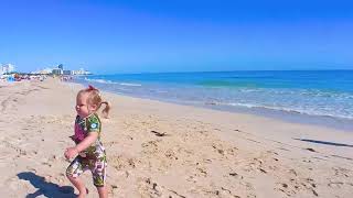 Naomi is swimming on her back for first time in the Ocean at Miami Beach [upl. by Malissa]