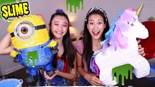 PIÑATAS met SLIJM VULLEN EN KAPOT SLAAN  CHALLENGE  Slime Sunday [upl. by Turrell]