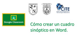 Como crear un cuadro sinóptico en Word como tarea de Google Classroom [upl. by Novelia577]