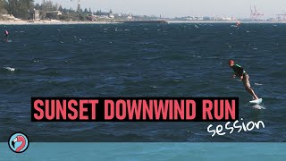 Downwind Foiling the quotSunsetquot Run Perth Australia  Flamingo Foiling [upl. by Addia384]