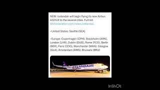 NEW Icelandair will begin flying its new Airbus A321LR to the several cities Full list [upl. by Nywloc]