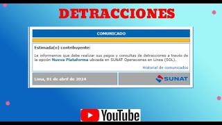 consulta pago de detracciones  SUNAT 2024 NUEVA FORMA [upl. by Jackelyn412]