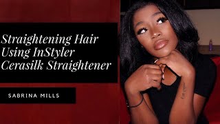 Straightening My Hair Using the InStyler Cerasilk Straightener  ReviewTutorial [upl. by Okimuk728]