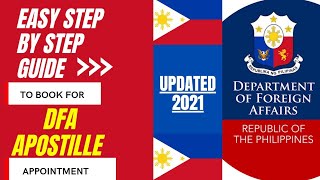 DFA Apostille Appointment Application Guide DFA Apostille Philippines [upl. by Ailev]