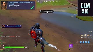 Excavate gem fragments inside dirt mounds Fortnite Shanta Character Style Quests [upl. by Leahcimaj]