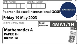 IGCSE Edexcel Mathematics A MayJune 2023 Paper 1H Q15 [upl. by Sido]