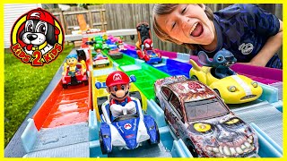 GIVEAWAY 🏎️ Monster Jam Race Cars vs Hot Wheels Racerverse  LONGEST MARIO KART RACE EVER MADE [upl. by Robyn]