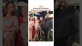 Aishwarya Abhishek shut down Divorce rumors❣️✨️ shorts ytshortsyoutubeshortsaishwarya abhishek [upl. by Nosemyaj619]