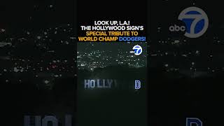 Hollywood sign pays tribute to Dodgers’ World Series win [upl. by Madda]