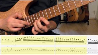 Shreddy Jazzy licks 3  Guthrie Govan Monster quotSevensquot tapping lick wanimated Tab [upl. by Pliske]