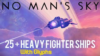 No Mans Sky  25  Hardframe Fighters Ships In Euclid Galaxy  With Glyphs [upl. by Aisan80]