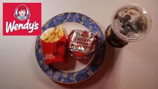 WENDYS SPICY CHICKEN SANDWICH FRIES amp ROOT BEER ASMR MUKBANG [upl. by Anihpled616]