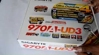 Unboxing Board Gigabyte 970AUD3 para FX AM3  en Español [upl. by Eggleston]