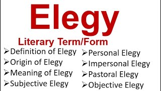 Elegy II What is Elegy  Definition of Elegy II Meaning of Elegy II Its type II Explained in Hindi [upl. by Millisent]