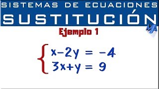 Sistemas de ecuaciones lineales 2x2  Método de Sustitución  Ejemplo 1 [upl. by Assilev185]