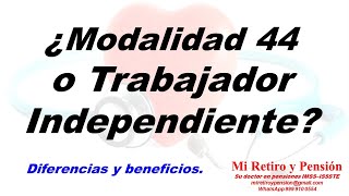 Modalidad ¿44 o Trabajador Independiente [upl. by Airdnaz]