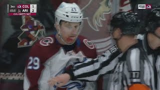 Nathan MacKinnon Becomes Unhinged After Taking Highstick From Dysin Mayo Avalanche Feed [upl. by Leann]