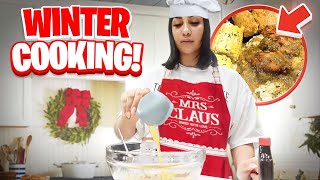 COOKING THE BEST WINTER MEAL WITH QUEEN Smothered Chicken and Gravy  Vlogmas Day 5 [upl. by Imoyik]