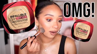 Testing The New LOreal Infallible 24hr Fresh Wear Foundation in a Powder Full Day Wear Test [upl. by Ahsaela]