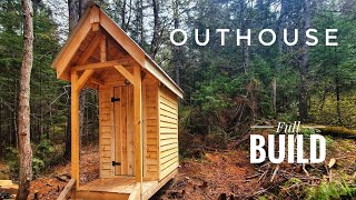 Outhouse Full Build  Start to Finish  Dovetail Log Cabin [upl. by Corwun185]