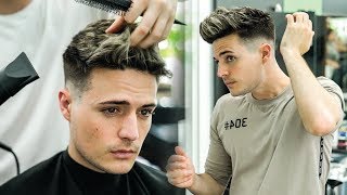 Skin Fade Textured Quiff Haircut amp Hairstyle Tutorial  Mens Summer Hair  BluMaan 2018 [upl. by Inatirb]