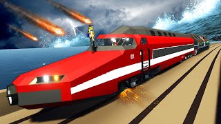 ESCAPING Disasters in the FASTEST Train House in Stormworks Multiplayer [upl. by Noryk101]