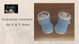 🎬TUTORIALScarpine neonato da 0 a 3 mesi ad uncinetto ♥Mary Magic Book♥ [upl. by Thatcher]