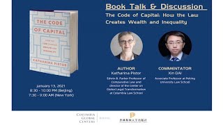 Book Talk amp Discussion Katharina Pistors The Code of Capital [upl. by Natfa994]