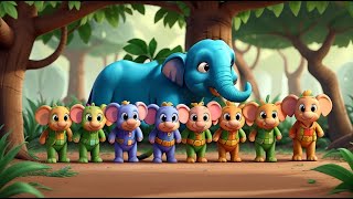 elephant march Elephant Cartoon Song Kids Songs Nursery Rhymes charvis wonder world rhymes [upl. by Esiouqrut]