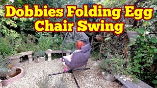 Amazing Dobbies Folding Egg Chair Swing Unboxing Assembly Set Up Use Review [upl. by Esidarap]