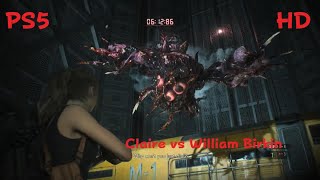 RESIDENT EVIL 2 Claire vs William Birkin last boss fight [upl. by Bacchus]